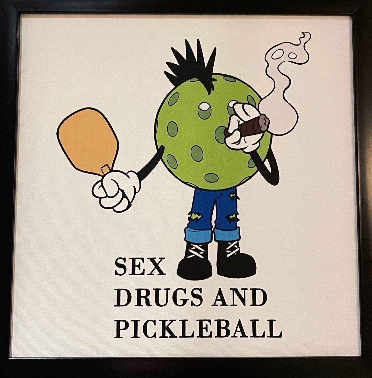 Sex Drugs and Pickleball Framed Art Piece – Hotstuff Pickleball