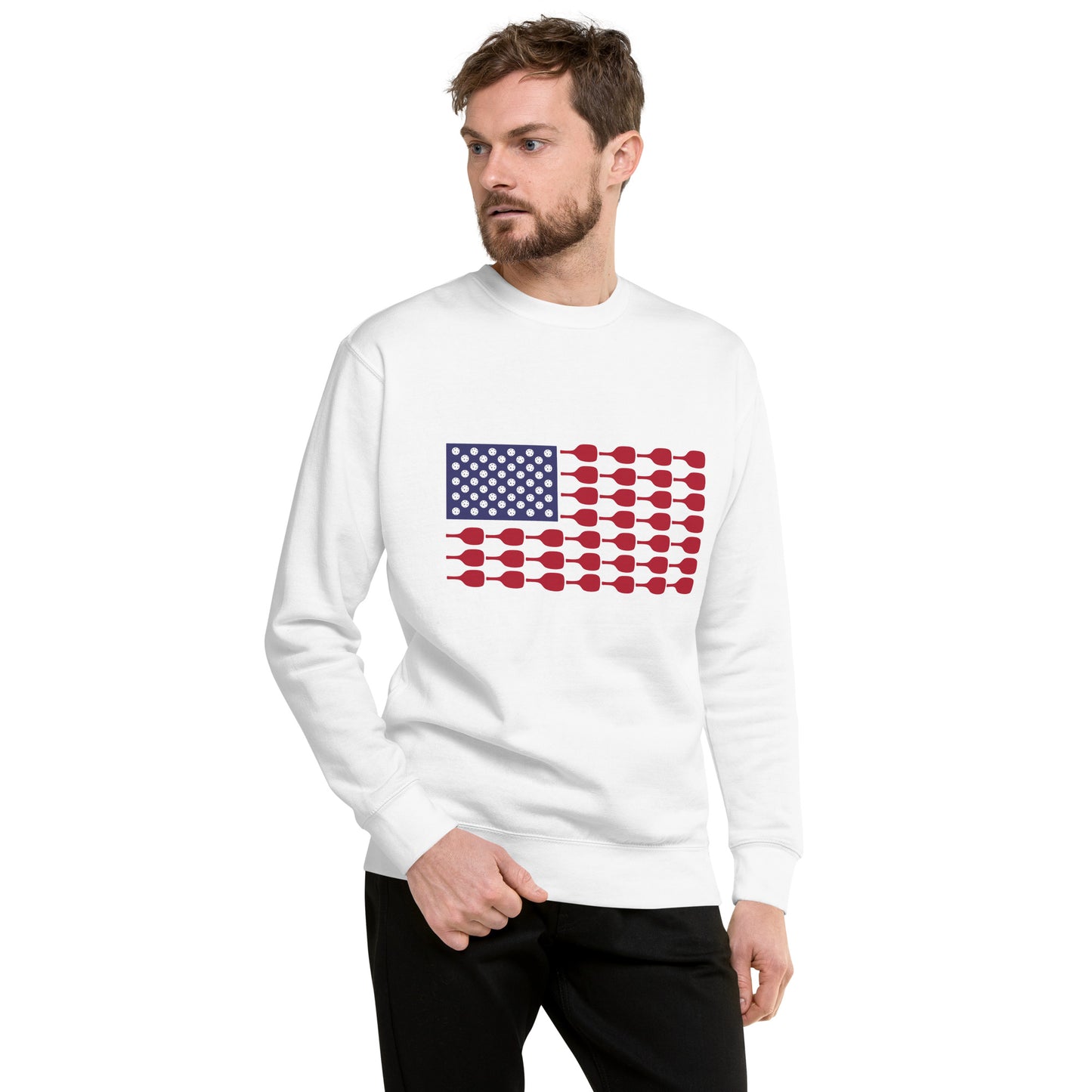 Pickleball Flag Unisex Premium Sweatshirt - Hotstuff Pickleball