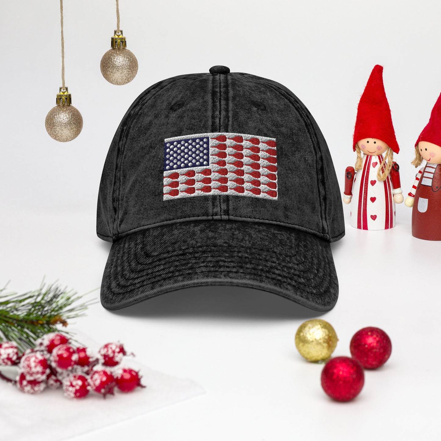 US Flag Baseball Vintage Cotton Twill Cap - Hotstuff Pickleball