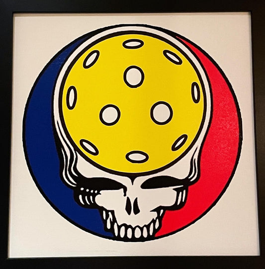 Pickleball Deadhead Art Print Framed Piece 12"X12"