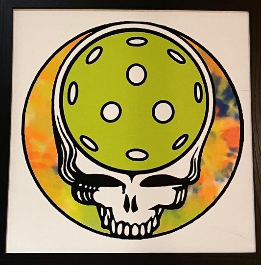 Tie-Dye Skull Framed Art Piece