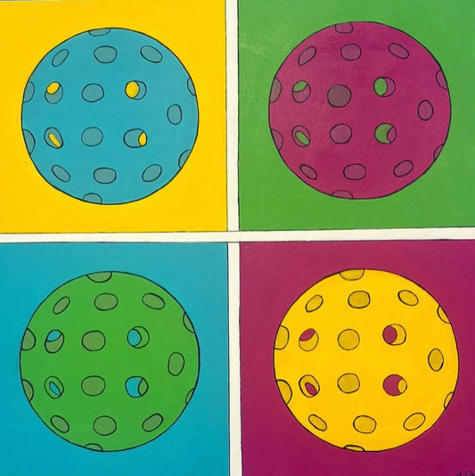 Pickleball Art Warhol Painting 36"x36" acrylic on canvas