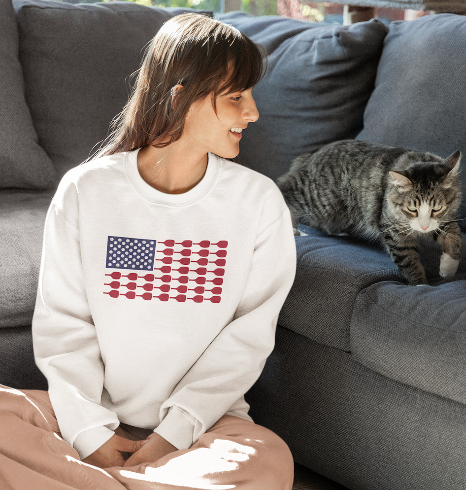 Pickleball Flag Unisex Premium Crewneck