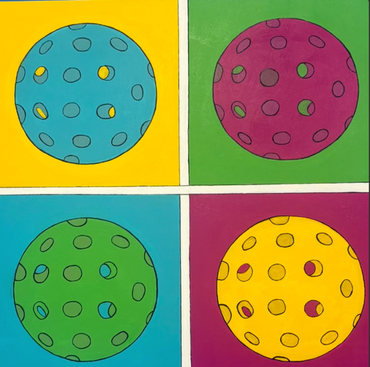 Original Pickleball Painting Neon homage to Warhol