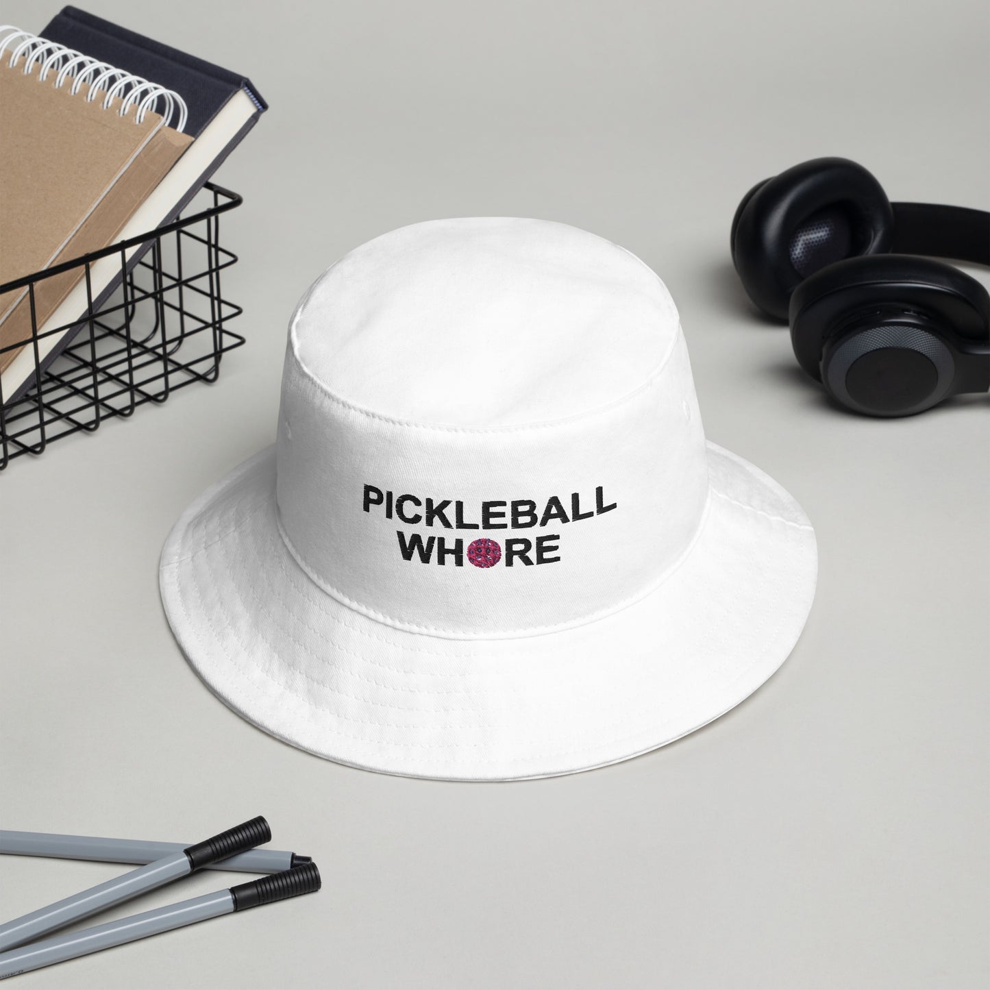 Pickleball Whore Bucket Hat w Pink Ball