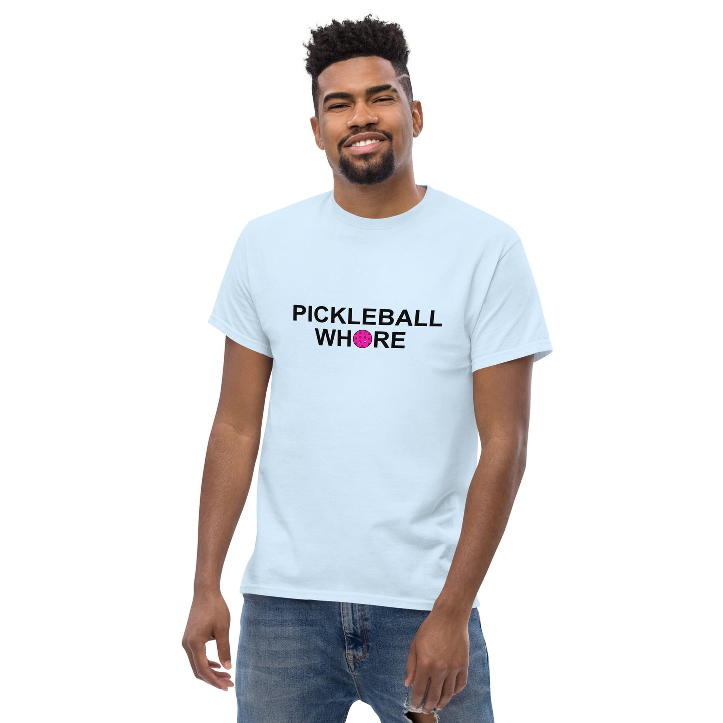 Pickleball Whore Men's classic tee with Pink Ball