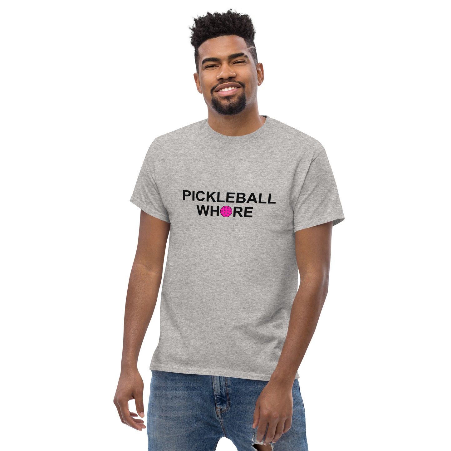 Pickleball Whore Men's classic tee with Pink Ball