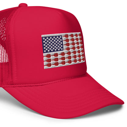 US Flag Pickleball Foam Trucker Hat - Hotstuff Pickleball