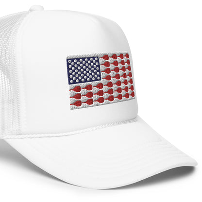 US Flag Pickleball Foam Trucker Hat - Hotstuff Pickleball