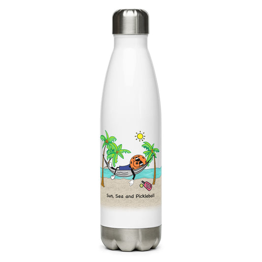 Sun, Sea, Pickleball Stainless Steel Water Bottle - Hotstuff Pickleball