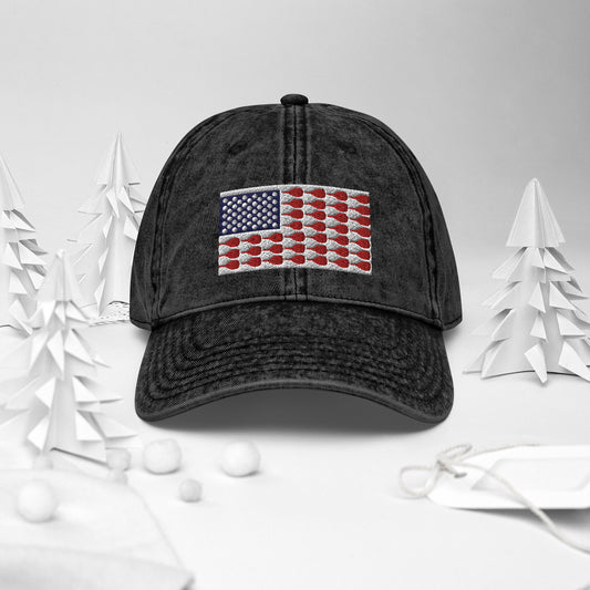 US Flag Baseball Vintage Cotton Twill Cap - Hotstuff Pickleball