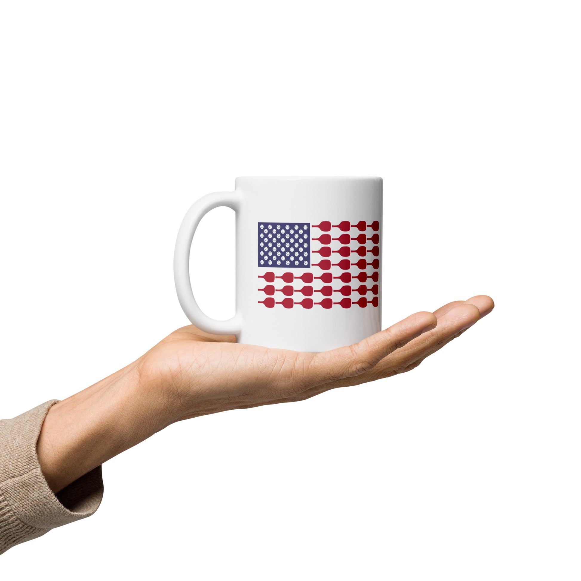 US Flag White Glossy Mug - Hotstuff Pickleball