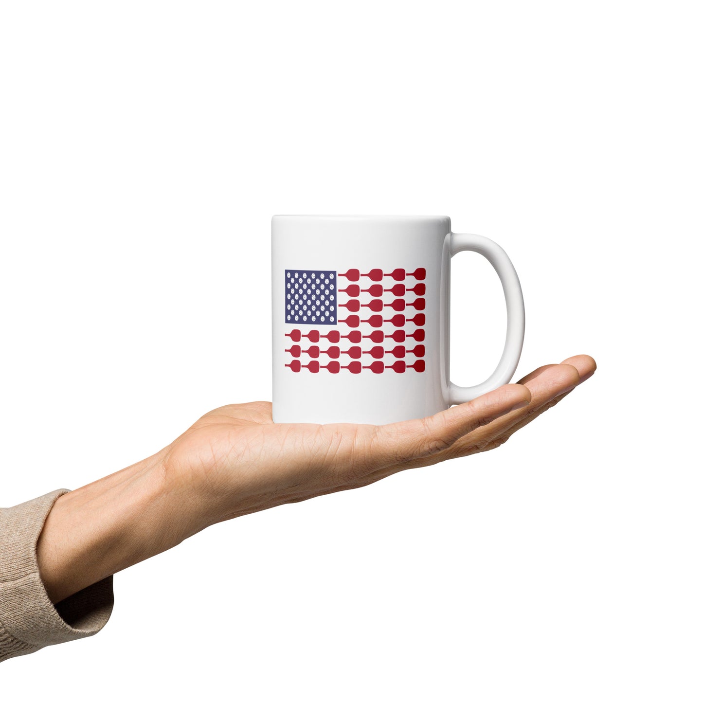 US Flag White Glossy Mug - Hotstuff Pickleball