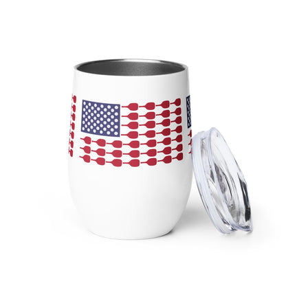 US Flag Pickleball Wine Tumbler - Hotstuff Pickleball