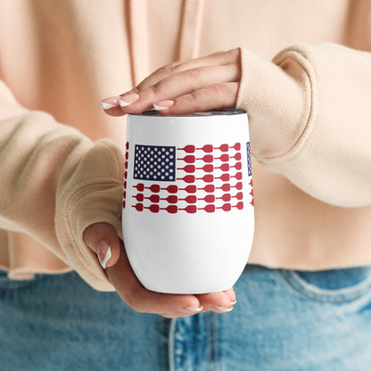 US Flag Pickleball Wine Tumbler - Hotstuff Pickleball